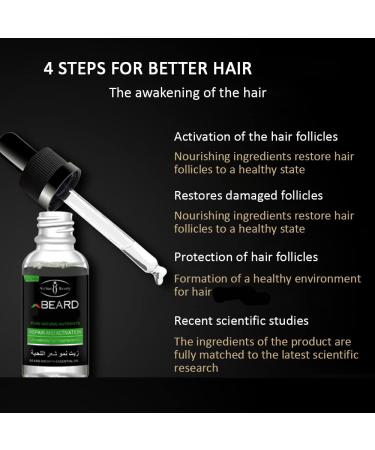 AICHUN BEAUTY Beard Grow Oil - Facial Hair Growth Supplement for Men | Thicker Beard Care & Hair Growth Vitamins 30ml - Buy Online on GoSupps.com