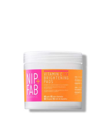 Nip + Fab Vitamin C Fix Brightening Pads for Face, Facial Pad with Anti-Aging Pomegranate and Coffee Seed Extract to Brighten Even Tone Skin, 60 Pads, 2.7 Ounce