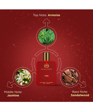 T.he M.an C.ompany Fire EDP - 50ml | Perfume Spray For Men's | Premium Long Lasting Fragrance | Fresh Floral & Woody | - Buy Online on GoSupps.com