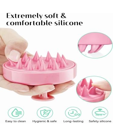 Pink Shampoo Brush & Scalp Massager | Soft Silicone Bristles for Hair Growth & Shed Removal | International Shipping Available - Buy Online on GoSupps.com
