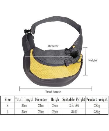 Petemoo Portable Pet Carrier Bag - Breathable Mesh Travel Shoulder Bag for Dogs & Cats (Up to 5kg) - Yellow - Buy Online on GoSupps.com