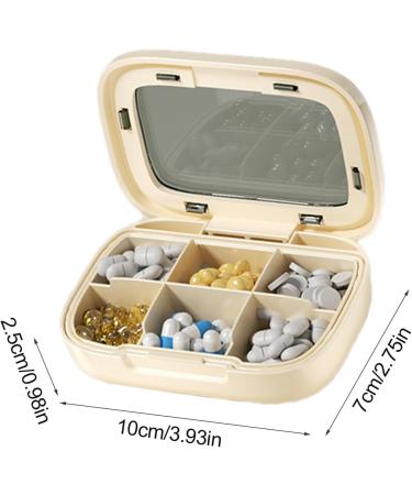 tongfeng Personal Pill Organizer - Travel Daily Portable Pill Holder Compact Daily Portable Travel Pill Dispenser Double Sealing Weekly Pill Dispenser Good Sealing Medication Organizer for Home Work 6 Grid Cream White - Buy Online on GoSupps.com