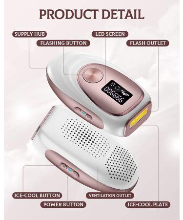 At-Home Laser Hair Removal with Cooling System | IPL Permanent Hair Removal Device for Women and Men | Painless Treatment for Armpits, Back, Legs, Arms, Face, Bikini Line | Rose Gold - Buy Online on GoSupps.com