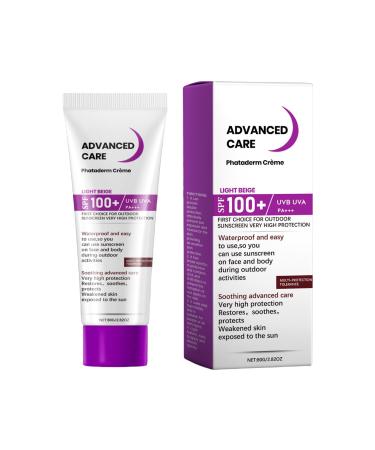 Fravsiu Sun Block SPF 100 Lightweight Sun Protector Broad Spectrum Cream Travel Size 80g Effective for Daily Outdoor Activities Pool Beach Hiking and Sports Protection