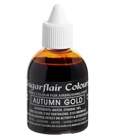 Sugarflair Autumn Gold Edible Airbrush Colour - Edible Food Colouring Airbrush Paint for Cakes Cupcakes Icing and Cake Decorations - 60ml - Buy Online on GoSupps.com