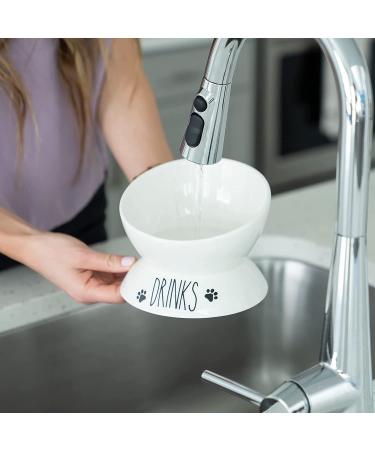 Purrfect Pet Elevated Cat Food Bowl Set - Porcelain Raised Bowls for Food and Water - Small Pet Dog Bowl Included - Wide Tilted Design for Easy Feeding & Drinking - Buy Online on GoSupps.com
