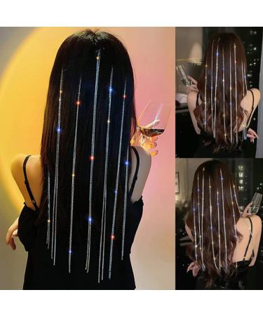 4 PCS Sliver Rhinestone Hair Chains Bling Tassel Clips - Crystal Hair Extension Accessories for Women and Girls - Buy Online on GoSupps.com