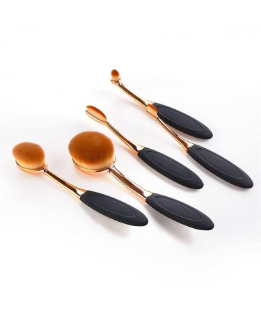 Yoseng Oval Foundation Brush Set - 5 Pcs Toothbrush Makeup Brushes for Flawless Liquid & Cream Application with Case - Buy Online on GoSupps.com