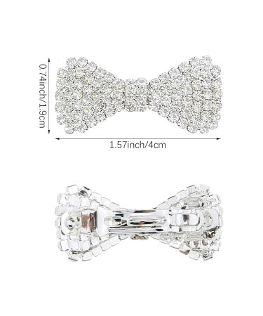6 Pack Rhinestone Crystal Hair Clips - Gold & Silver Bow Barrettes for Girls and Women - Buy Online on GoSupps.com