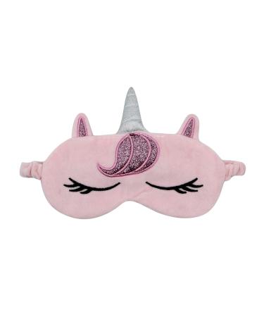 Cute Soft Plush Sleeping Mask Eye Cover Blindfold Eye Shade Cover for Women Kids Girls Travel Sleep Pink Unicorn( B) Pink Unicorn(b)