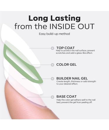 Modelones 3Pcs Builder Gel Set - No Wipe Base and Top Coat with Gel Builder for Strong Nails - Buy Online on GoSupps.com