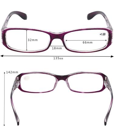 Inlefen Super Light Reading Glasses | 2 Pairs Fashion Full Frame Eyeglasses | 3.0x Magnification | International Shipping - Buy Online on GoSupps.com