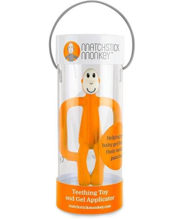 Matchstick Monkey Original Teether & Gel Applicator | BPA Free Silicone | Easy Grip | Orange Monkey | 10.5 cm | 3 Months+ | 1 Teether - Buy Online on GoSupps.com