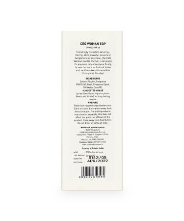 Luxury Ceo Woman Eau De Parfum Liquid Perfume With Bergamot Tonka & Vanilla|Premium Long Lasting Woody & Fruity Fragrance Scent For Women 20ML - Buy Online on GoSupps.com