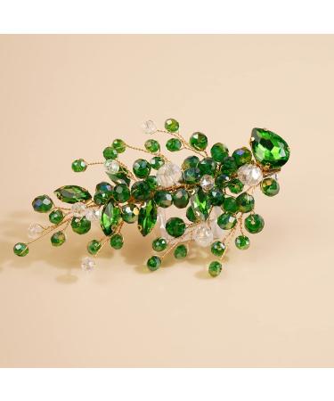 Kercisbeauty Emerald Green Hair Clip - Elegant Wedding Hair Jewelry for Women and Girls - Buy Online on GoSupps.com