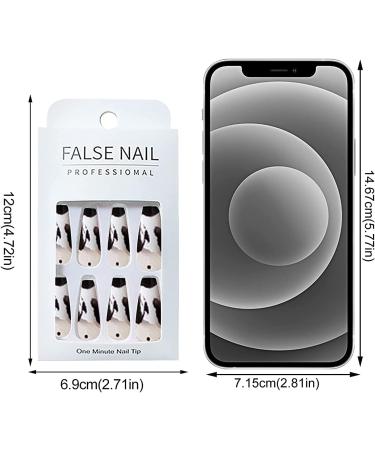 Press on Nails Professinal False Nail Kit -3D French Long Press on Nails Glossy Fake Nails Full Cover Ballerina Nails Tips for Women and Girls Gift (Color : F) - Buy Online on GoSupps.com
