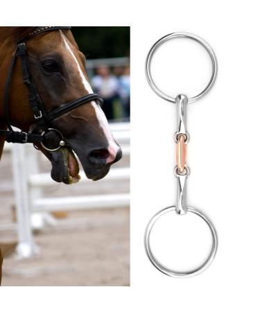 Horse Mouth Bit Stainless Steel Snaffle Bit Horse Ring Hollow Jointed Mouth Loose Thickeness Bit Loose Mouth Bit Roller for Horse Racing Accessory(11.5cm)