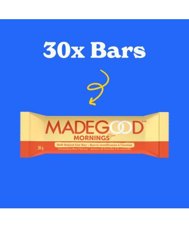 MadeGood Mornings Soft Baked Breakfast Bar Cinnamon Bun (30 Count x 30g) Organic and Delicious Snack Bars - Buy Online on GoSupps.com