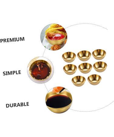 Milisten 1 Set 8pcs Dish Seasoning Dipping Plates Side Dish Japanese Plates Mini Dipping Plate Small Sauce Cups Metal Gold Decor Sauce Bowls Stainless Steel Sushi Measuring Cup - Buy Online on GoSupps.com