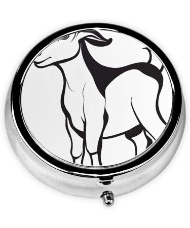 Buy Brown Goat Round Pill Box - 3 Compartment Portable Medication Organizer for Travel & Vitamins - Buy Online on GoSupps.com