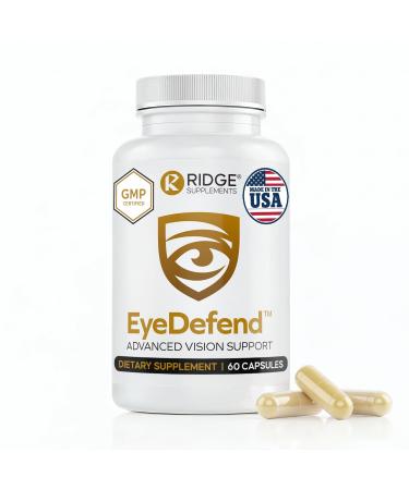 EyeDefend Vision Support Supplement Supports Overall Vision - Lutein Zeaxanthin Bilberry Vitamin A C E & Antioxidants Blue Light Defense for Eye Health & Visual Function 60 Capsules