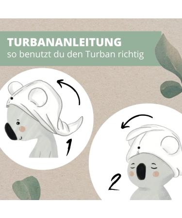 Parsa Beauty Nature Kids Haarturban with Koala Ears | Eco-Friendly Oeko-Tex Microfiber Hair Towel for Quick Gentle Drying - Buy Online on GoSupps.com