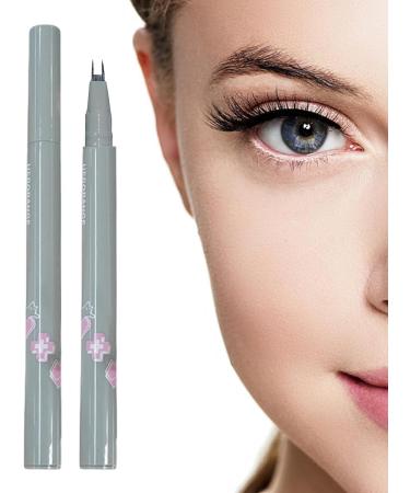 Double Tip Eyeliner | Ultra Fine Liquid Eyeliner for Eye Makeup Tear Bag Makeup Cosmetics Natural Lower Eyelash Eyeliner Quick Drying Liquid Eyeliner for Women Girls Shakven 01# Black Gray - Buy Online on GoSupps.com