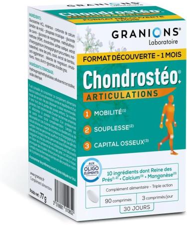 GRANIONS - Chondrosteo + Articulations - Harpagophytum - Glucosamine Chondro tine - MSM - Bambou - 90 unit s - 1 Mois - Buy Online on GoSupps.com