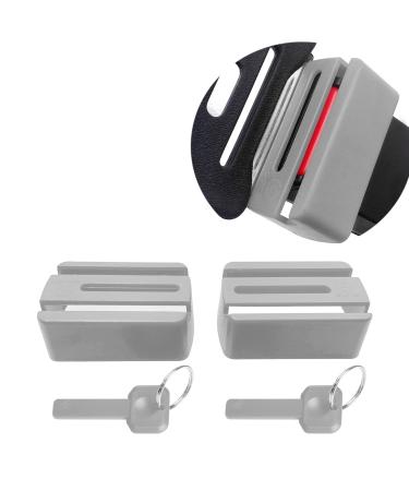 Auto BeltLock Stop-Children and Children Open Seat Belt Securing the Car Seat 2 Pieces (Gray)