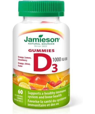 Jamieson Magnesium Gummies (Cranberry Grape Flavour) and Vitamin D3 1 000 IU Gummies (Orange Strawberry Lemon Flavour) | 60 Count Each - Buy Online on GoSupps.com