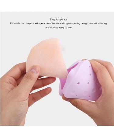 Triangular Powder Storage Box Puff Holder Easy to Clean Convenient Double-sided Air Vent Smooth-closing Silicone Portable for Home Travel (Light Purple) - Buy Online on GoSupps.com