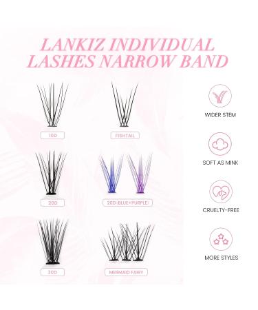 LANKIZ Manga Lash Individual Cluster Lashes Extensions | Natural Look, Soft, Lightweight & Reusable | 56 Cluster + 40 Bottom Lashes | C-Curl - 01 Style - Buy Online on GoSupps.com