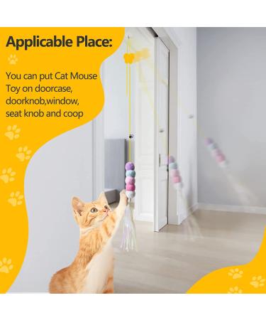 Hanging Cat Toys for Indoor Cats - 3 Pack Retractable Exercise Toy Set - Interactive Kitten Hunting Toys for Door - Bouncing Rope Included - Buy Online on GoSupps.com