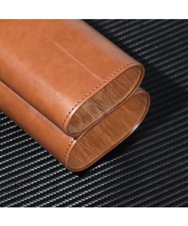 kzxbty Cigar Case Three-Finger Portable Cigar Humidor PU Leather Case Box Brown - Buy Online on GoSupps.com