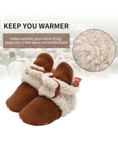 EDOTON Unisex Newborn Winter Boots - Warm Non-Slip Sole Bootie Socks for 6-12 Months (Coffee) - Buy Online on GoSupps.com