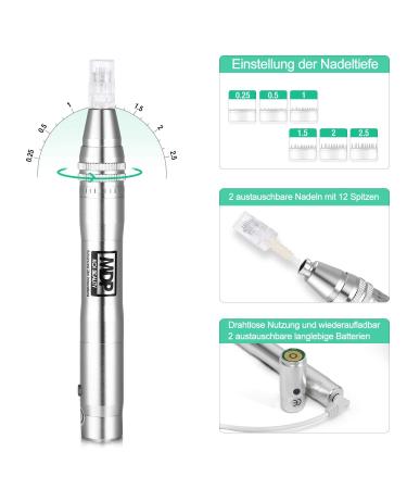 Koi Beauty Professional Dermapen Microneedling Pen Set - Electrically Rechargeable 0-2.5mm Device for Face & Body Ideal for Scars - MDP-A400 Pro - Buy Online on GoSupps.com