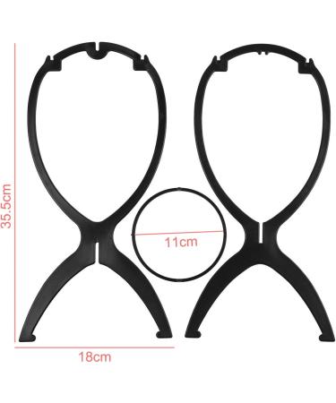 High-Quality Portable Wig Stand Holder | 6 Stucco Plastic Wig Dryer & Display Holder - Movable & Durable Black Design - Buy Online on GoSupps.com