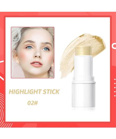 Multifunctional Makeup Stick 3D Highlighter Blush and Rouge Lip Stick Waterproof Highlighter Blush Stick Cream Texture Anti-Sweat Makeup Stick for Cheeks Lips and Eyes Highlighter (No. 02) - Buy Online on GoSupps.com