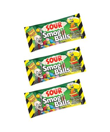 Toxic Waste Sour Candy (Sour Smog Balls 48g (Pack of 3))