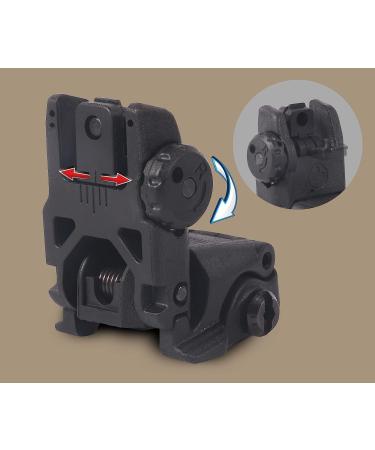 Levien Gen II MB-US Front & Rear Flip Up Sight - Black | Picatinny/Weaver Rail Mount - Buy Online on GoSupps.com