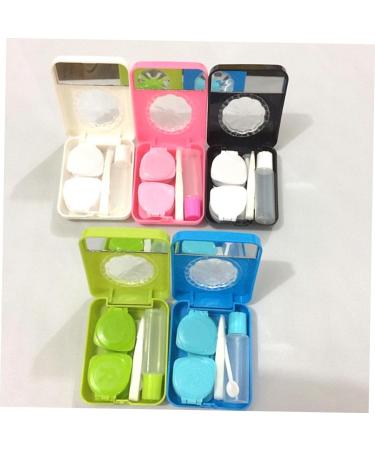 Lurrose Oval Foundation Brush Set & Colored Contact Lens Storage Case 5pcs Care Box for International Shipping - Buy Online on GoSupps.com