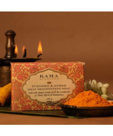 Kama-Ayurveda Red Sandalwood Soap | Ayurvedic Herbal Soap with Pure Sandalwood Oil - 125g - Buy Online on GoSupps.com