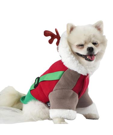 SAMGU Dog Clothes Warm Christmas Dog Sweater Hoodie Elk XS