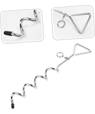 Angoily 3-Piece Dog Coupling Ground Anchor - Chrome Plated Metal Pet Tie Set (42x8.5x4cm) - Durable Silver Pet Accessories - Buy Online on GoSupps.com