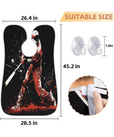 Baseball Beard Bib Apron | Sports Beard Hair Catcher for Men | Perfect Father's Day & Christmas Gift for Dad & Husband | Beard Bib with 2 Suction Cups - Buy Online on GoSupps.com