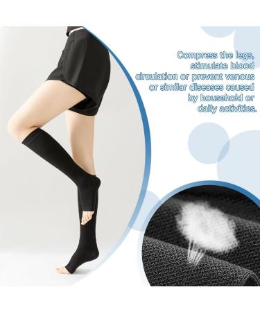 High Calf Compression Socks | Class 2 Graded Support Stockings for Men & Women | Medical Compression for Varicose Veins & Edema | Black XL - Buy Online on GoSupps.com
