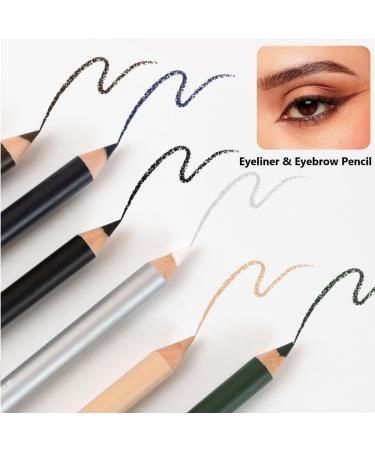  KARLOR Set of 6 eyeliner pencils black white nude brown blue green multi-functional waterproof long-lasting very fine - Buy Online on GoSupps.com