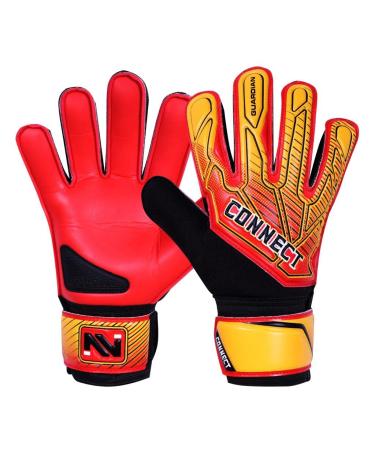 Connect children's football goalkeeper gloves with super grip latex goalkeeper gloves children boys & girls junior soccer goalkeeper gloves for training 3 red