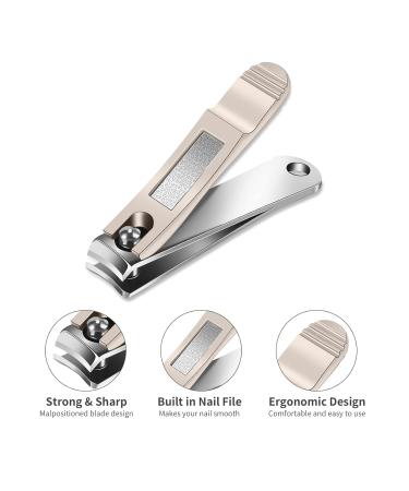 Eryu 5-Piece Stainless Steel Nail Clippers Set with Leather Travel Case - Professional Nail and Toenail Clippers for Thick Nails - Ideal Dad & Mom Gift - Brown - Buy Online on GoSupps.com