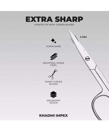 Buy Premium Curved Manicure Scissors | Versatile Nail Eyebrow & Beard Scissors for Men & Women - 3.6" Silver - Buy Online on GoSupps.com